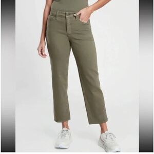 Athleta Flex Straight Crop Jean in Olive Green‎ Size 8P Denim